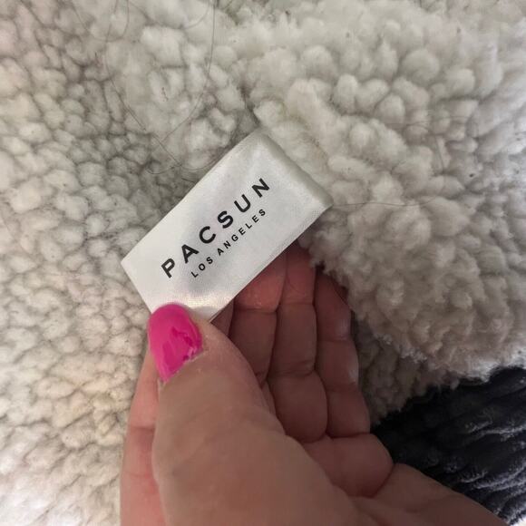 Pacsun Corduroy Trucker Jacket Women XSmall Gray Sherpa Cozy Gorpcore Retro - Picture 11 of 13